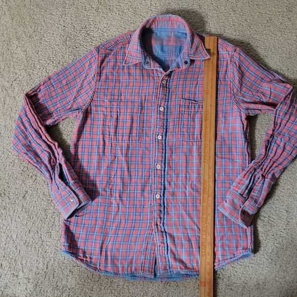 Faherty Shirt Mens S Plaid Reversible Flannel LS Button Up Preppy Hiking Camping - Picture 10 of 16